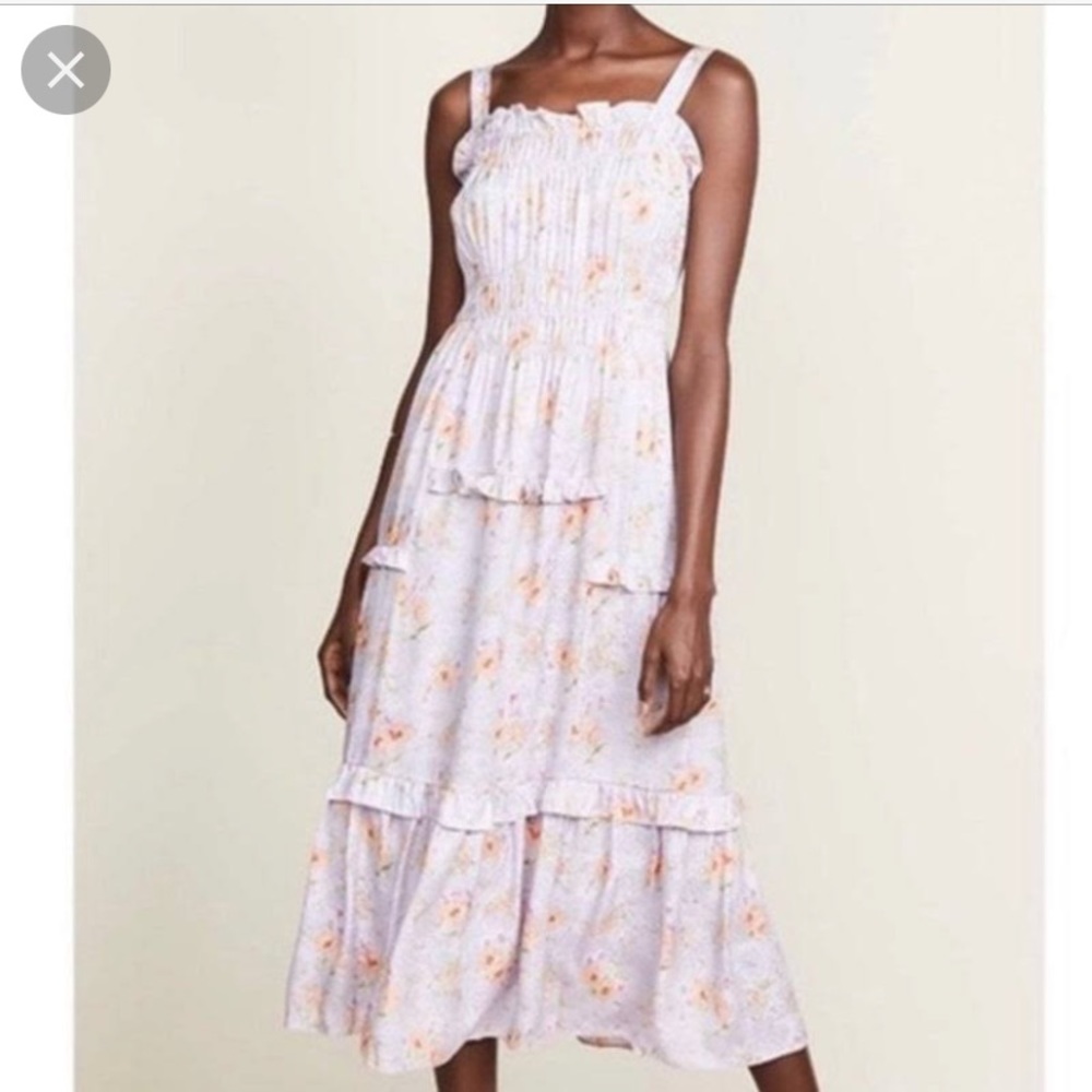 NWT Rebecca Taylor Silk, Floral Tiered Maxi Dress